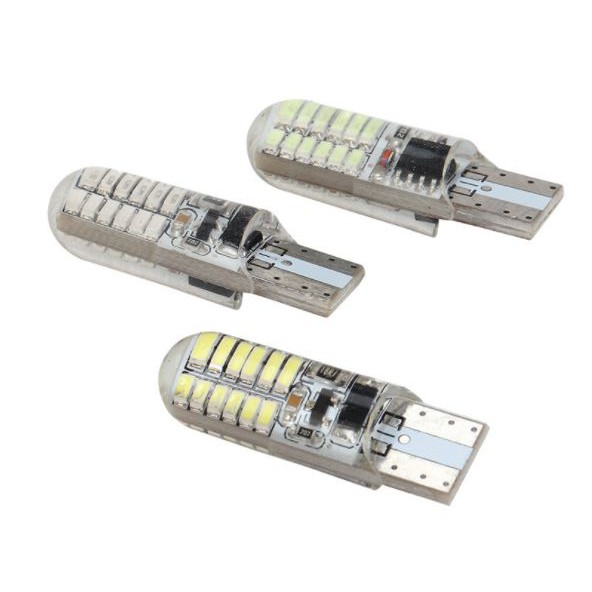 (T10-24smd-3014-nháy) 1 bóng đèn t10 led t10 sáng liên tục &amp; nháy F1 sáng gắn demi xi nhan xe máy ô tô