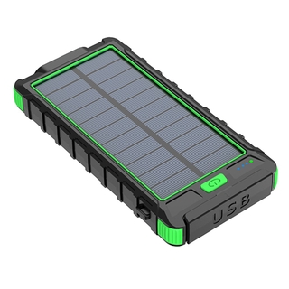 [Lzdhuiz] Bubble Shop61 Bộ sạc năng lượng mặt trời di động USB chống nước Ngân hàng năng lượng mặt trời cho điện thoại màu xanh