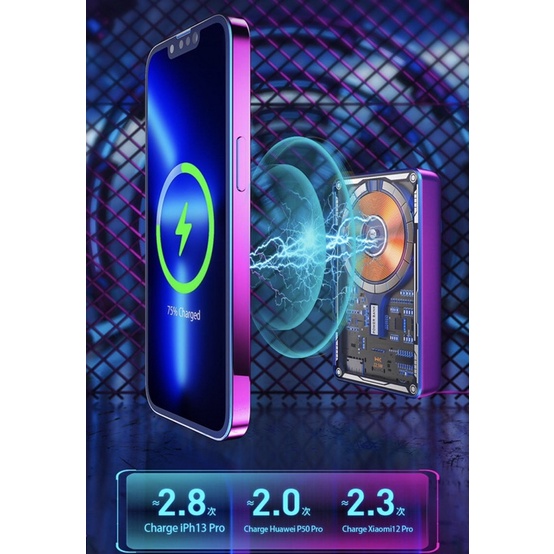 Pin sạc dự phòng không dây WEKOME tích hợp sạc nhanh PD20 W 10000mAh trong suốt