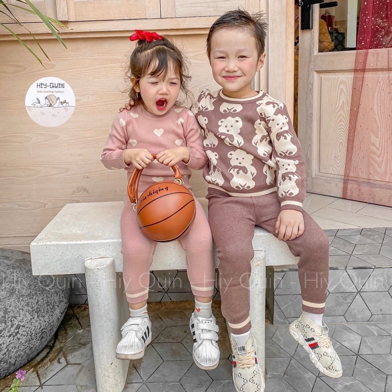 Bộ len lông thỏ cực dày ấm cho BÉ TRAI - BÉ GÁI