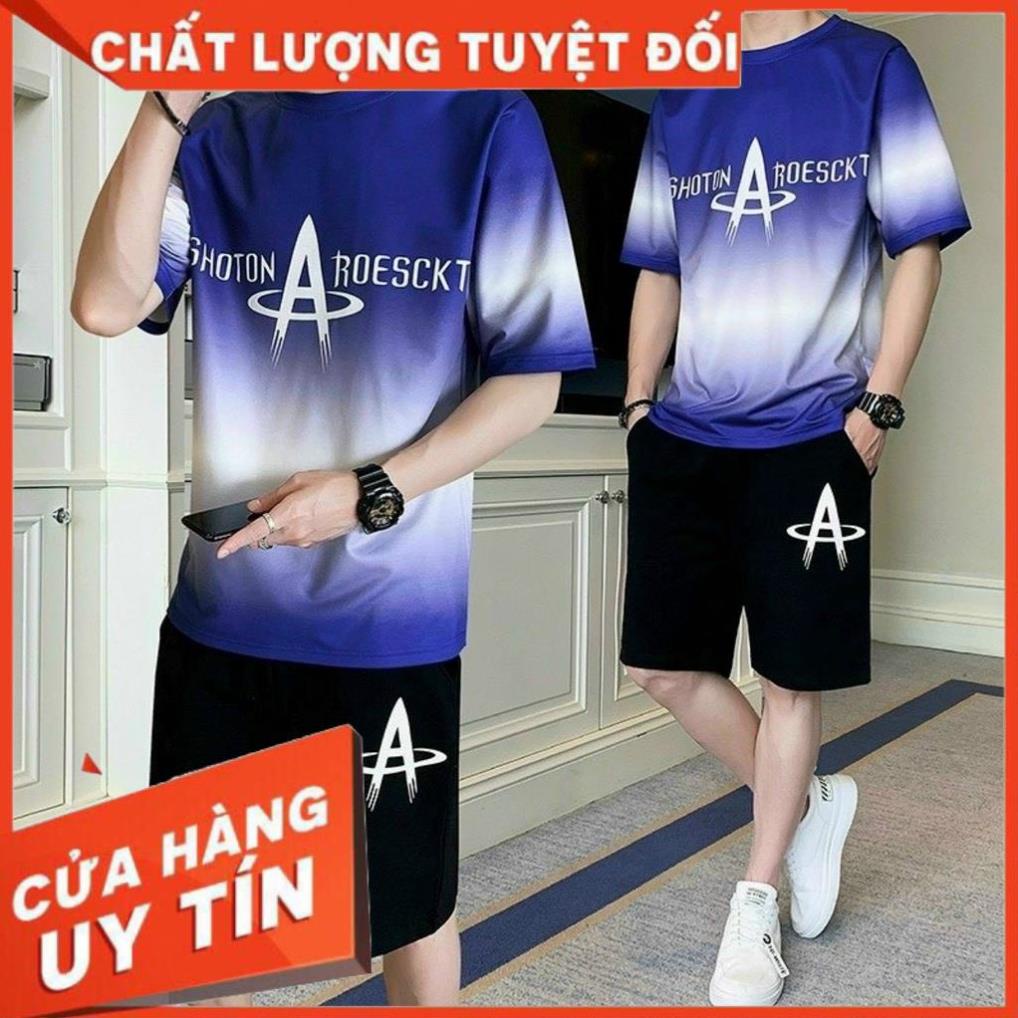 Đồ bộ thể thao nam thun lạnh mặc mát kèm ảnh thật K085 2 màu Trắng và Đen