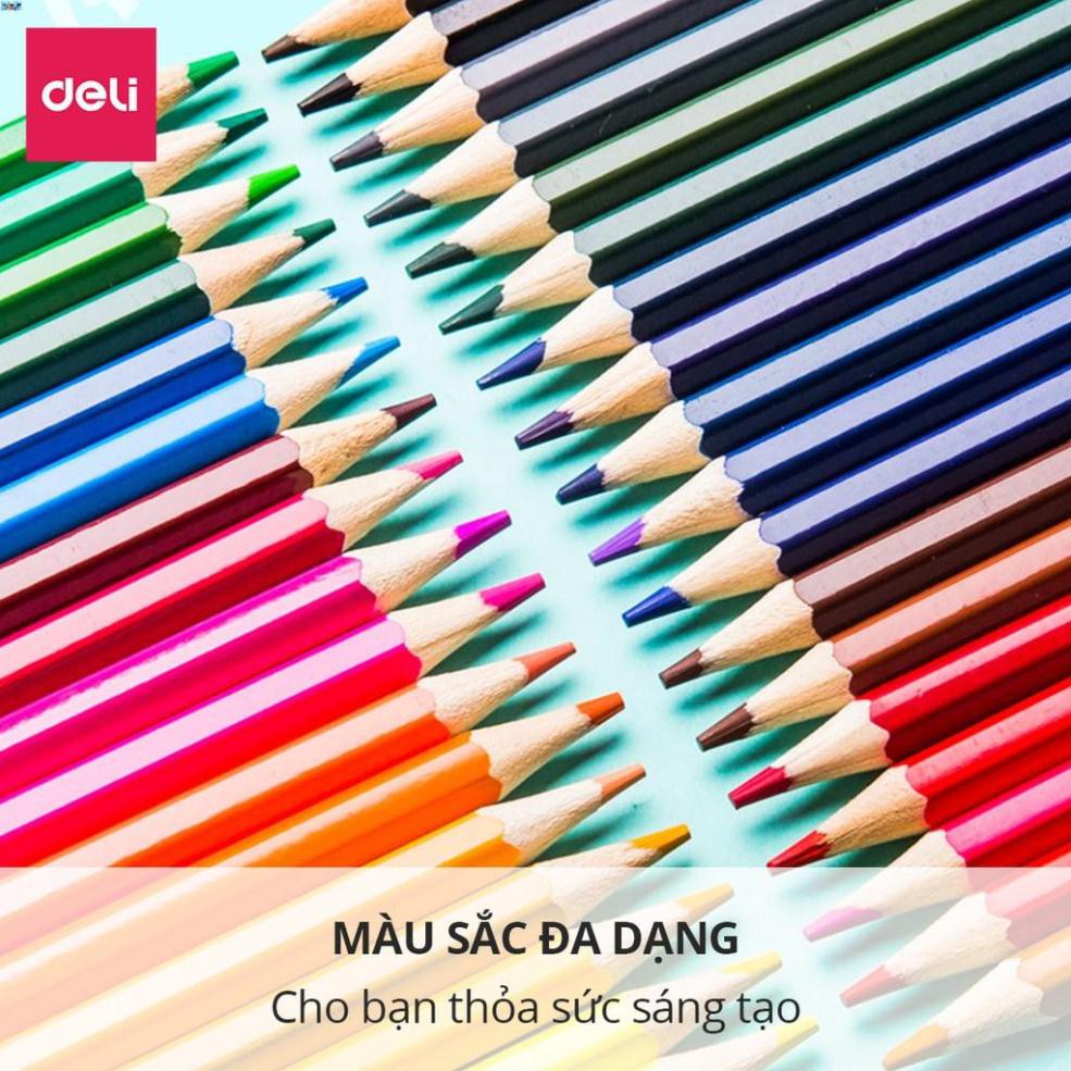 Bút chì màu chuyên nghiệp dạng cốc Deli 24/36/48 màu - 68123/68124/68125 .