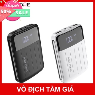 Sạc dự phòng chính hãng siêu nhỏ gọn 10000mah. hiển thị % pin. sạc dự phòng borofone bt21 m_a_store