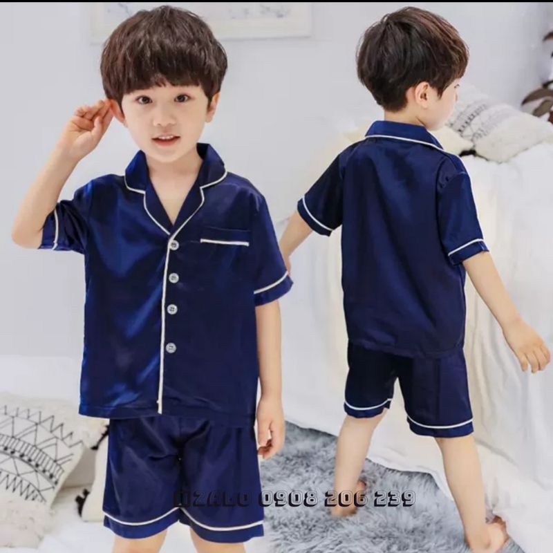 [11 42KG] Bộ pijama phi bóng cộc tay quần đùi bé trai bé gái  083