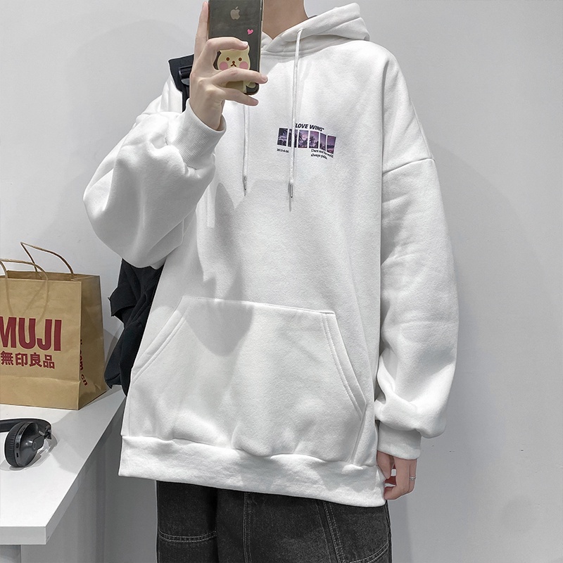 Áo hoodie nỉ unisex nam nữ Love Wins form dáng rộng freesize oversize thời trang phong cách Hàn Quốc | WebRaoVat - webraovat.net.vn