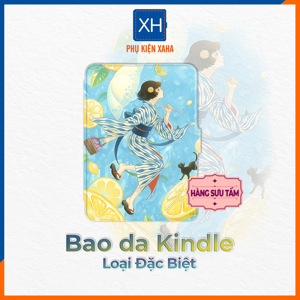 Bao Da Kindle PaperWhite 4 Hoạ Tiết Lâu Đài Cô Gái/Chú Mèo Nhật Bản Đáng Yêu - Phụ Kiện XaHa