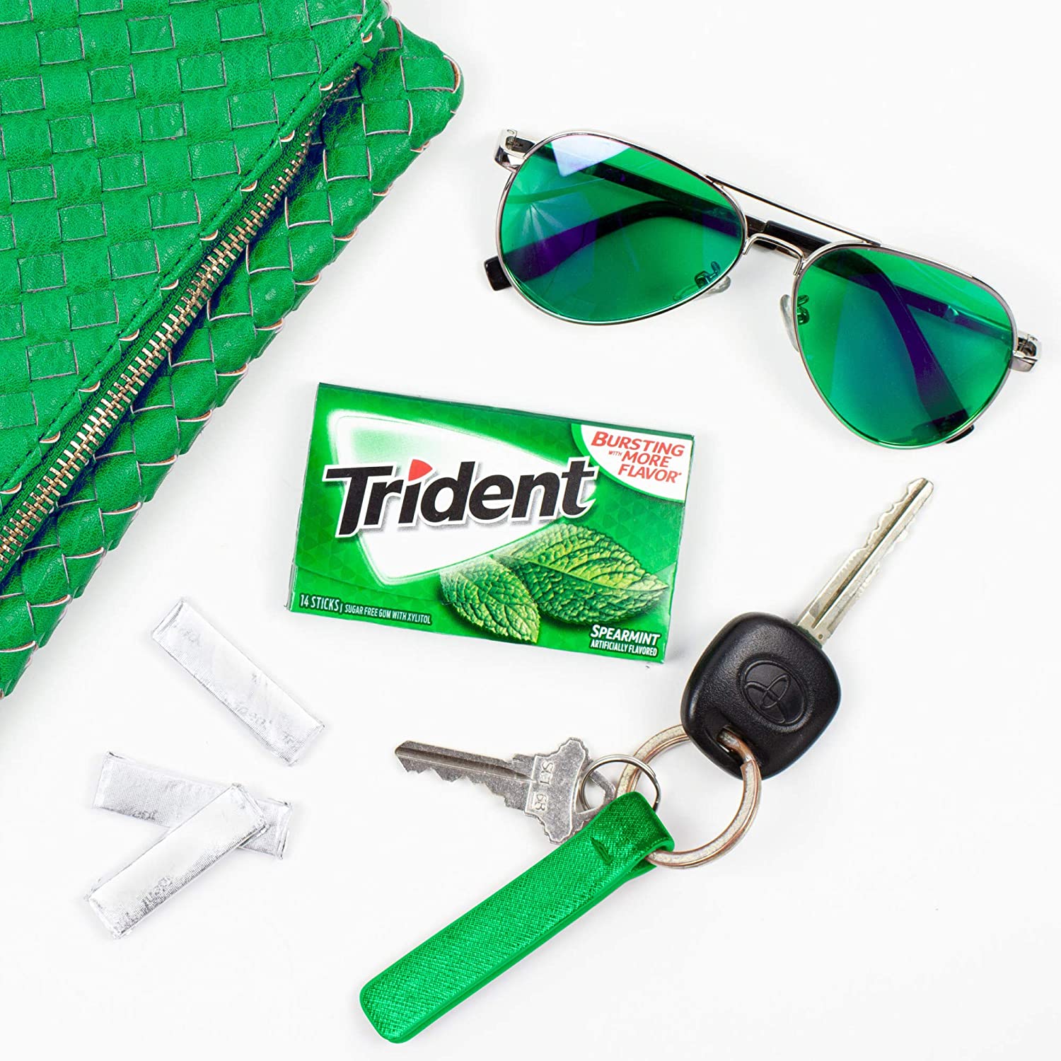 Kẹo gum vị bạc hà trident spearmint gum 3 packs