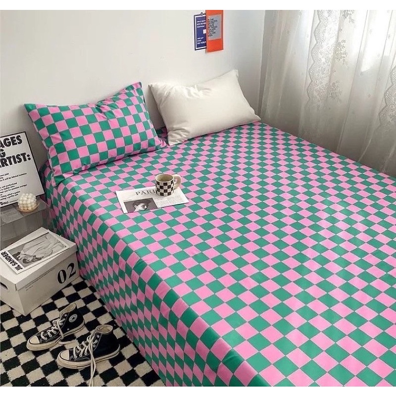 Set Ga Gối Lẻ Đũi Hoạt Tính Hoạ Tiết Ô Vuông Bàn Cờ (shinbedding)