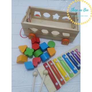 ĐỒ CHƠI GỖ - XE KÉO THẢ HÌNH KHỐI VÀ SỐ LOẠI ĐẸP