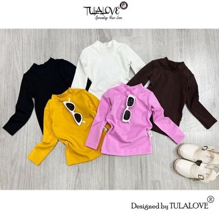 Áo Thun Bé Gái Vải Zip Cổ 3 Phân Dài Tay Cực Yêu Vải Zip Tăm Áo Thu Đông Tulalove