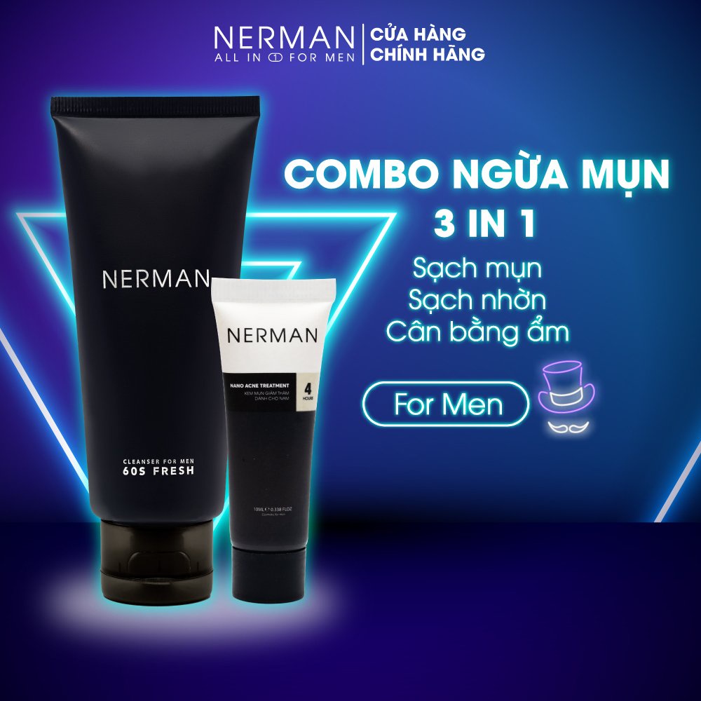 Combo ngừa mụn nam giới Nerman Anti-Acne