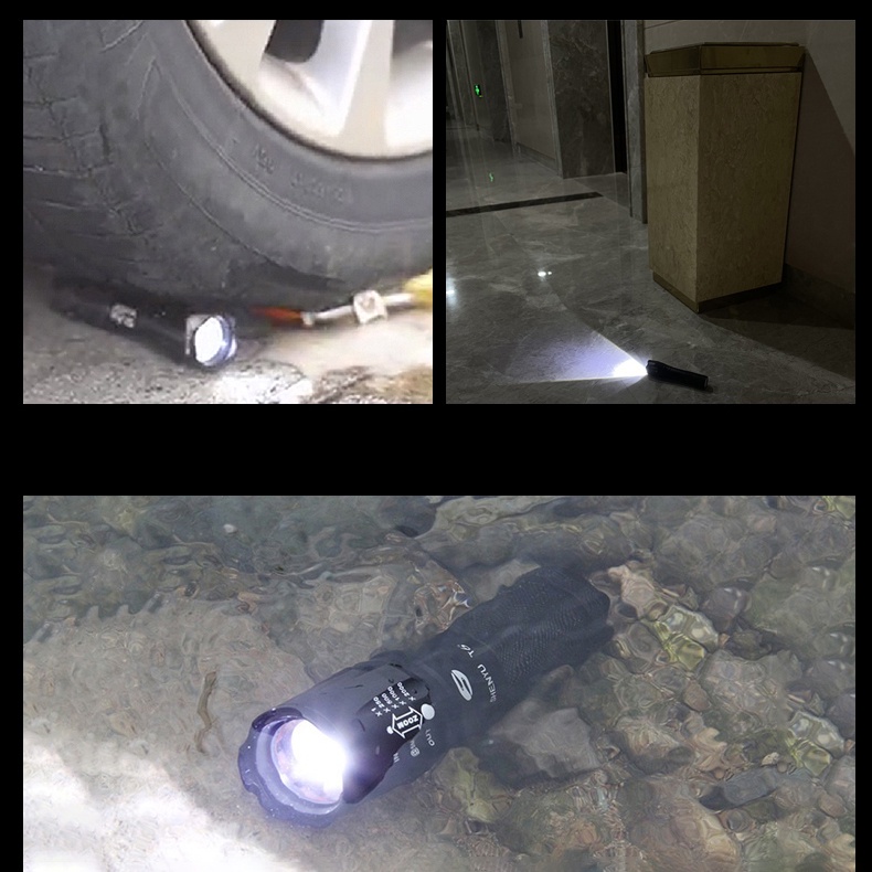 Đèn pin siêu sáng mini có Zoom xa gần, 3 chế độ sáng có móc treo tiện dụng tặng kèm hộp đựng, đèn pin mini [A511]