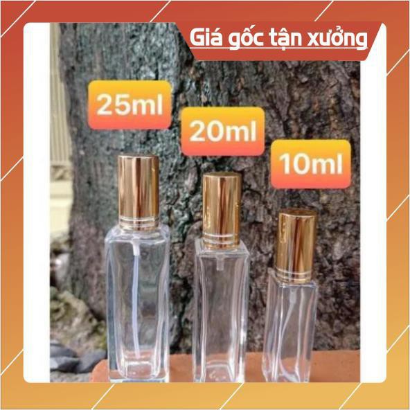 Lọ Chiết Nước Hoa ❤ TRÙM SỈ ❤ Lọ chiết nước hoa vuông 25ml,20ml,10ml,5ml, phụ kiện du lịch