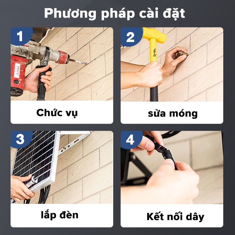 Đèn năng lượng mặt trời, Đèn năng lượng mặt trời đèn led chống loá thế hệ mới chiếu sáng sân vườn, đảm bảo chất lượng