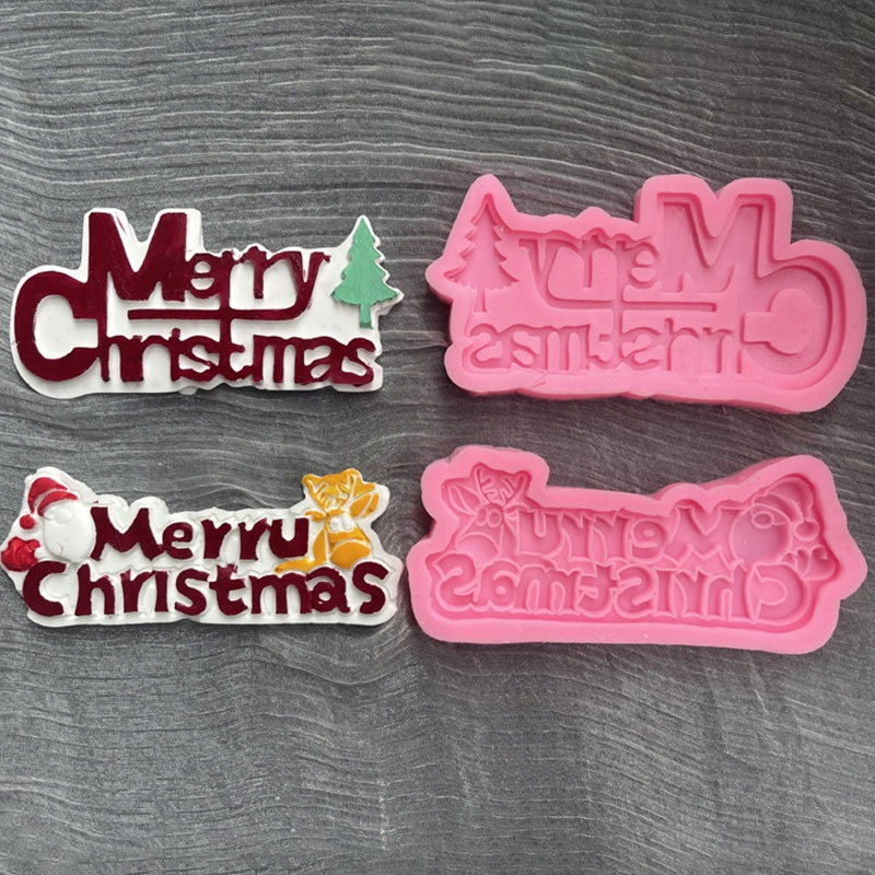 Khuôn Silicone Tạo Hình Chữ Merry Christmas Trang Trí Bánh