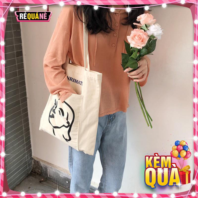 Túi Vải Tote Đeo Vai Có Khóa Kéo Cỡ Lớn Henrimatisse Nàng Thơ