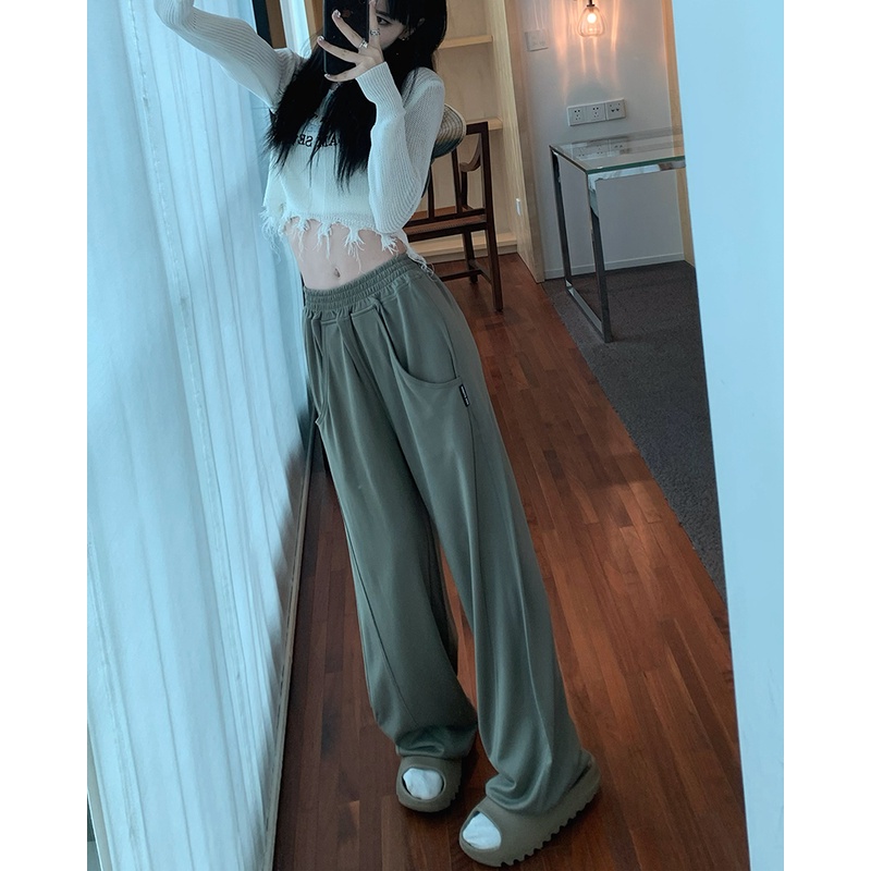 Quần Thể Thao Nữ Lưng Cao Ống Rộng Thời Trang Hàn Quốc