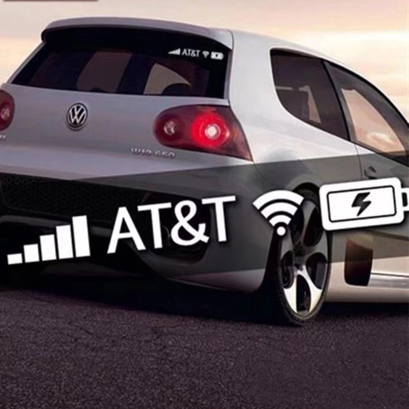 Miếng Dán Trang Trí Xe Hơi Hình Biểu Tượng Wifi Điện Thoại Bằng PVC Phản Quang Độc Đáo