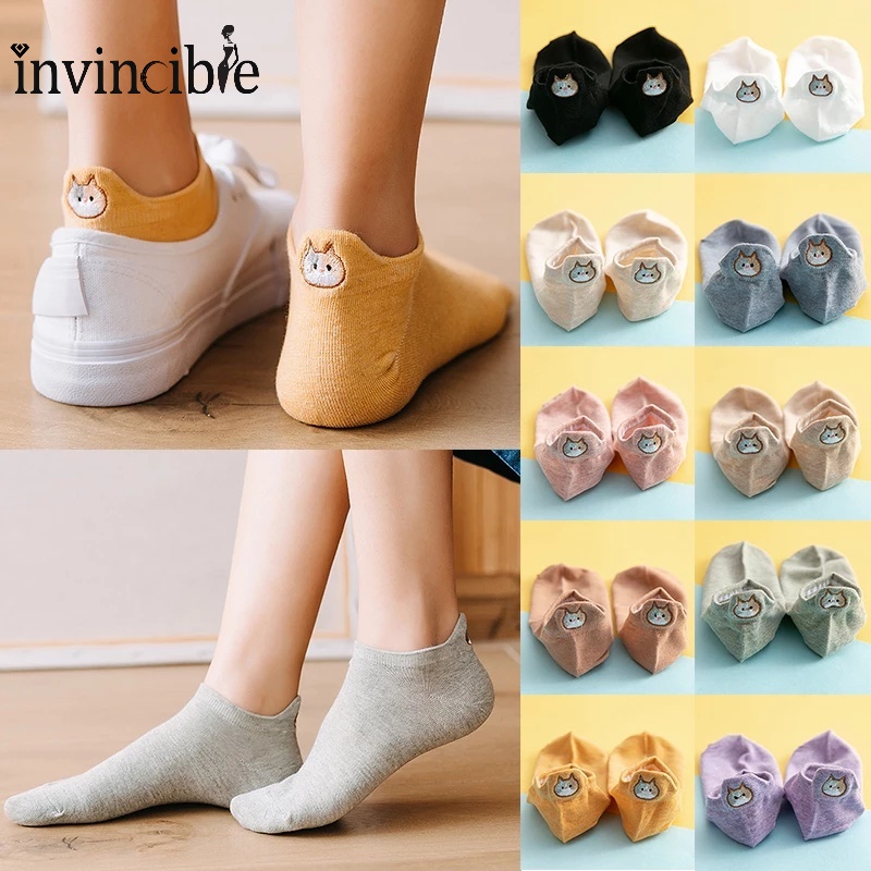 Vớ Cổ Thấp In Họa Tiết Động Vật Hoạt Hình Dễ Thương Phong Cách Nhật Bản