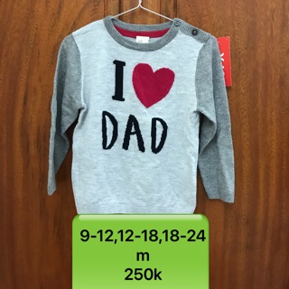Áo len i ❤️ dad cho bé trai