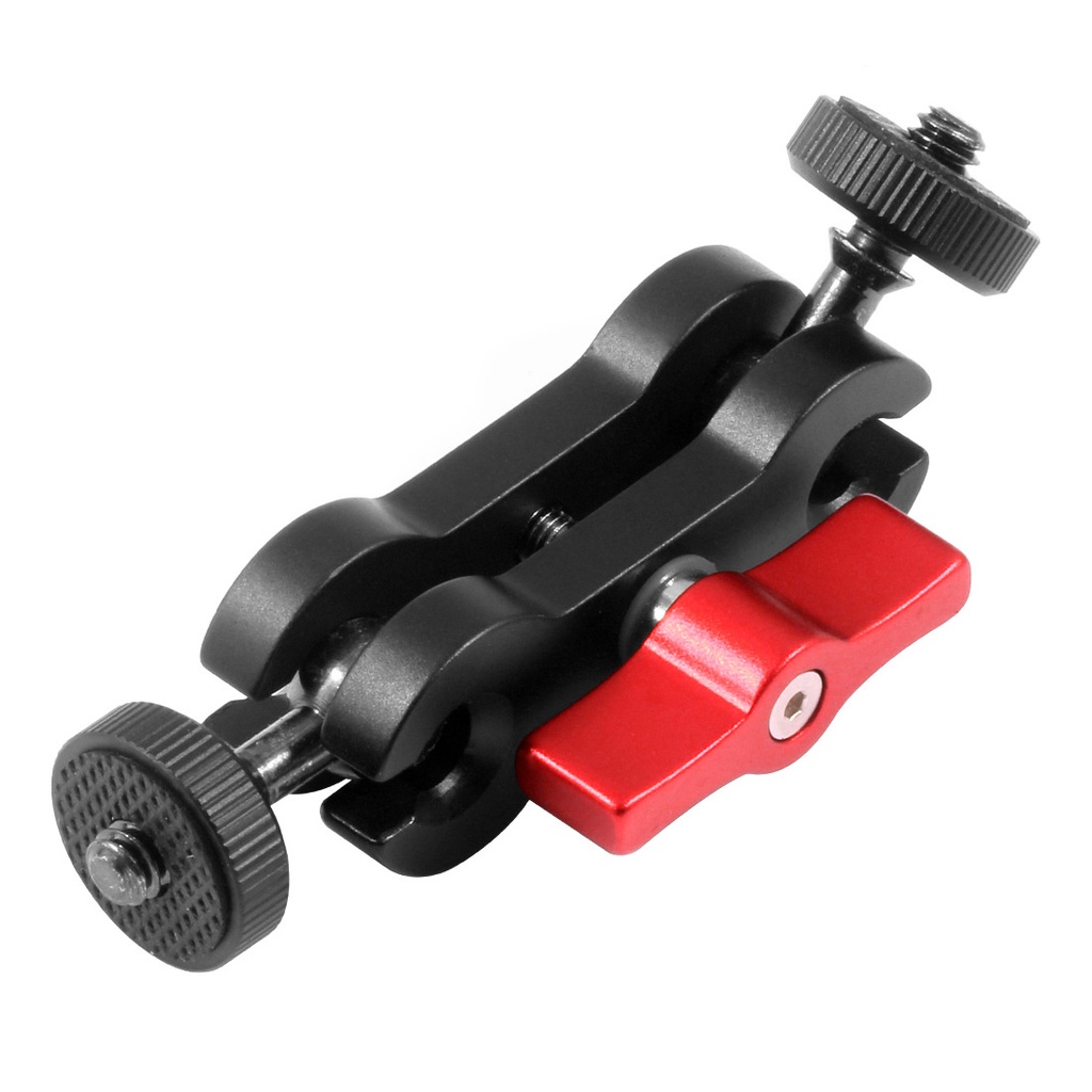 Giá Đỡ Máy Ảnh Đầu Bi Đôi Xoay 360 Độ Đa Năng Chuyển Đổi 1 / 4 "Cho Đèn LED / Màn Hình DSLR