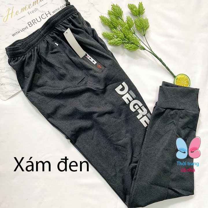 Quần dài nam từ 40-80kg thun trơn mềm mịn co giãn in logo - phom ôm - Hàng Tốt - QN101