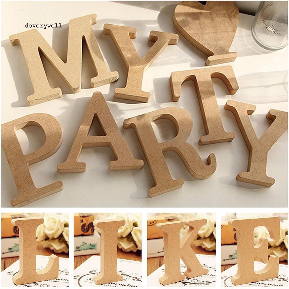 Chữ cái/trái tim/chữ &quot;&amp;&quot; bằng gỗ 10cm x 10cm x 1.5cm dùng trang trí