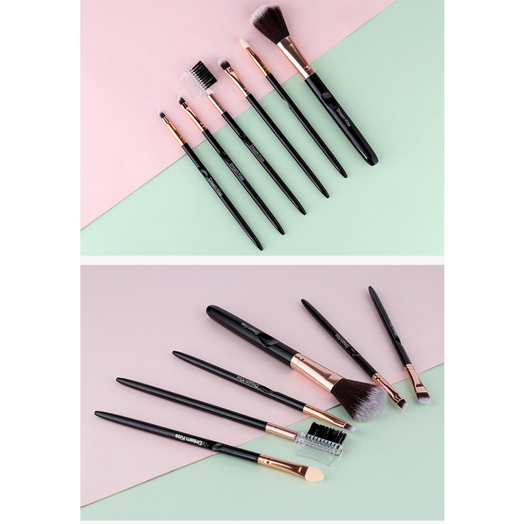 Set 6 cọ trang điểm Dream Kiss lông mềm nhỏ gọn màu đen thiết kế đẹp HALOMI