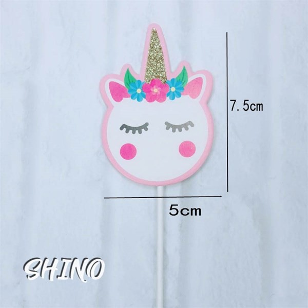 Ngựa unicorn cắm cupckae (set 6)