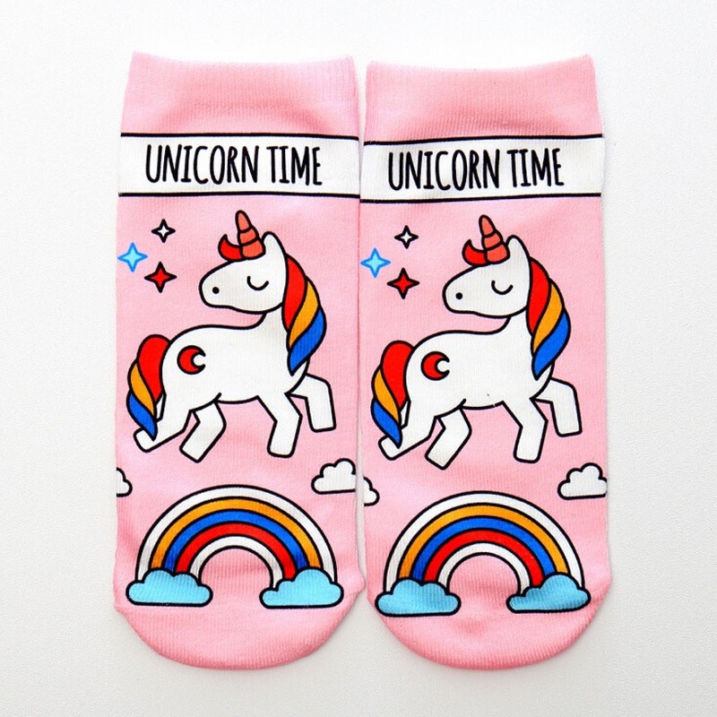 ღ𝓂ℰ3D Print Cute Unicorn Socks Low Cut Ankle Women Boat Sock Harajuku Emoji Fashion Hot Gifts | BigBuy360 - bigbuy360.vn