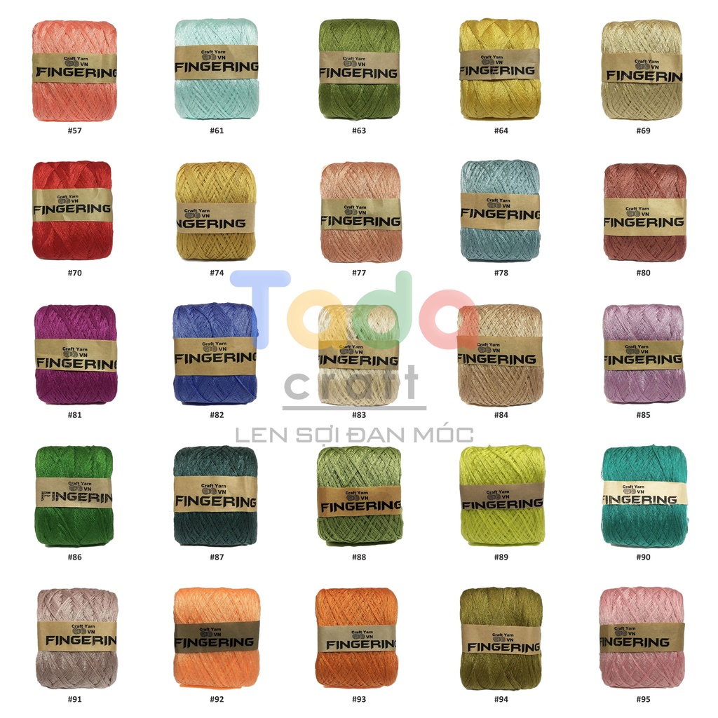 Sợi Cotton Bóng 100gr - Sợi Cotton Fingering  (50 màu)