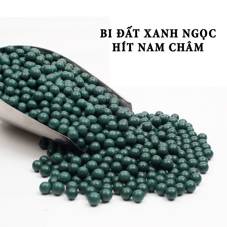 1 KG BI ĐẤT HÍT NAM CHÂM MÀU XANH NGỌC KÍCH THƯỚC 8-9MM