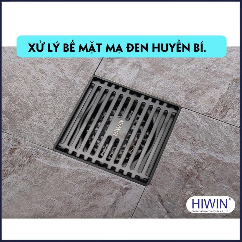 Phễu ga thoát sàn ngăn mùi hôi inox 304 mạ đen kích thước 100x100mm HIWIN FD-2218