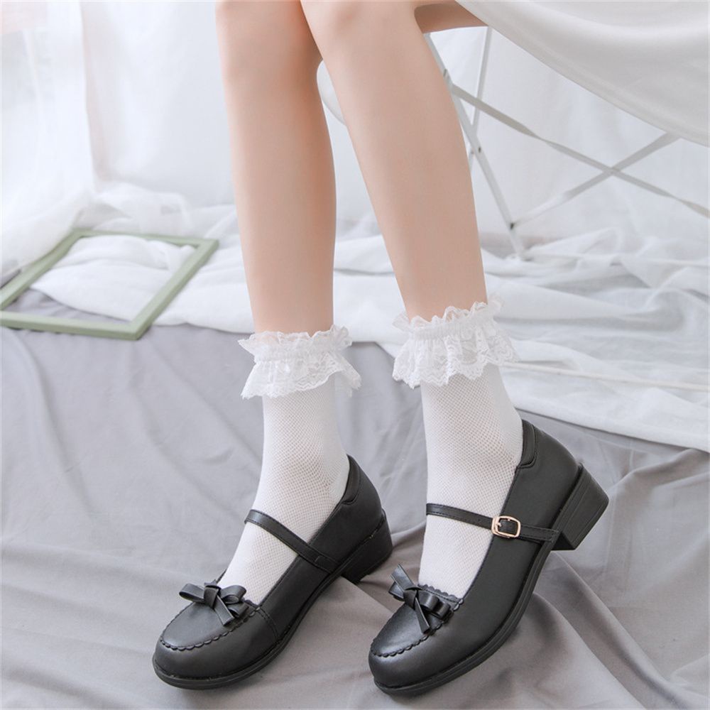 Quần Tất Lưới Phối Ren Hoa Nhiều Màu Sắc Phong Cách Lolita Y2K