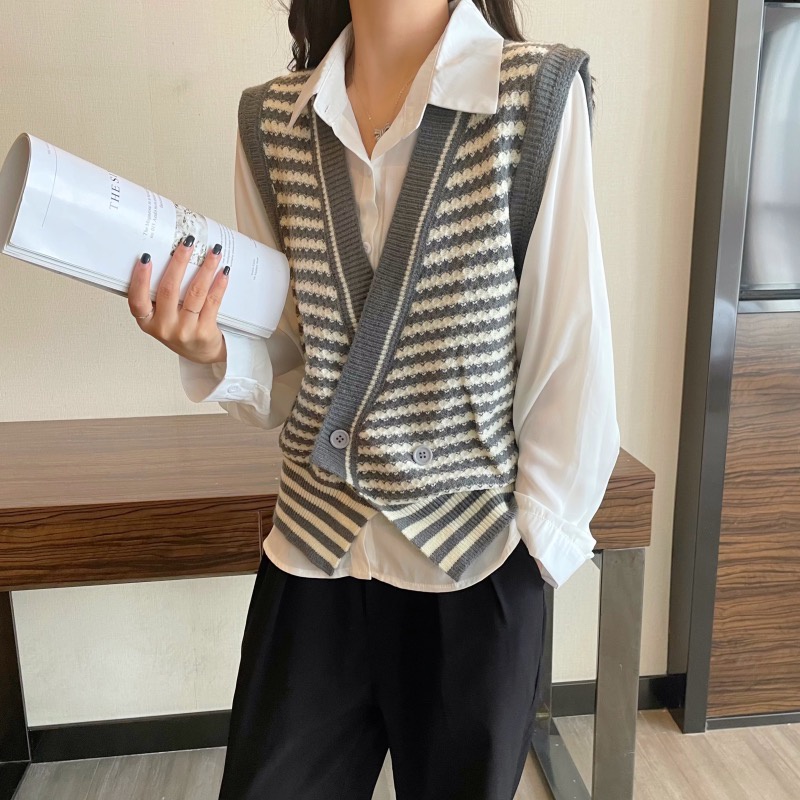 Áo Khoác Không Tay Dáng Rộng Phong Cách Retro Hàn Quốc Thời Trang