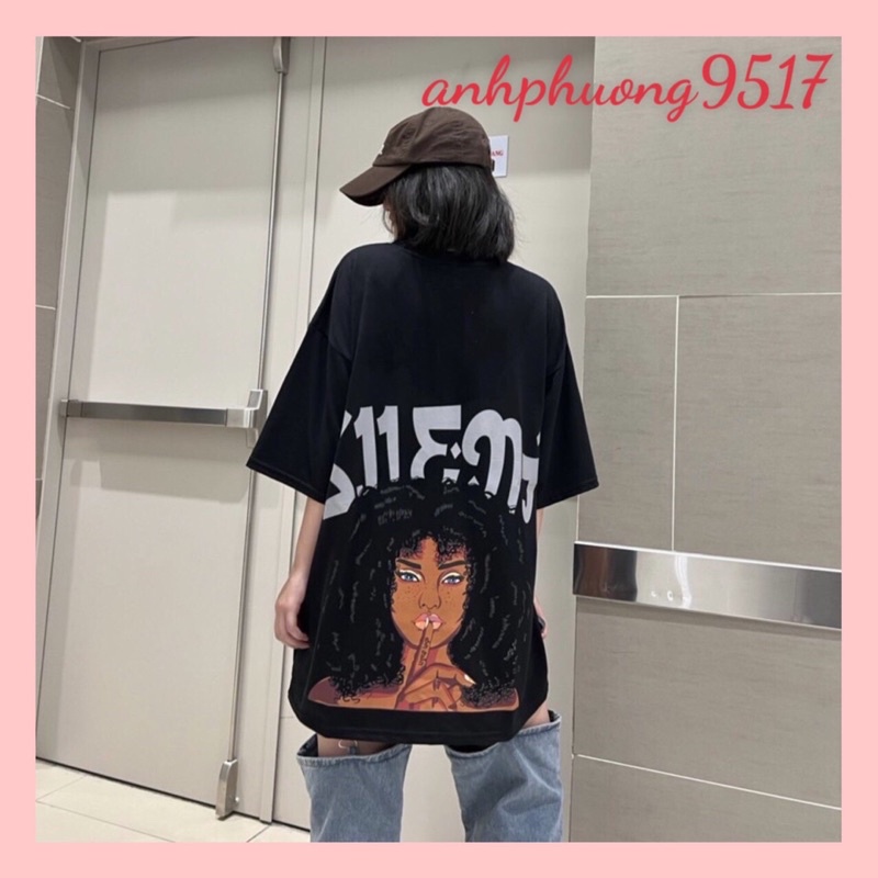 Áo thun cô gái Tóc XùChất cotton suForm thụng tay lỡkiểu dáng Unisexphong cách ao thun Nam và Nữ giá rẻ nhất
