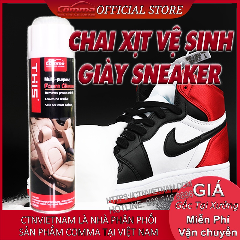 Chai Xịt Vệ Sinh Giày Sneaker, Giày Thể Thao, Giày Da, Da Lộn, Giày Trắng Đa Năng Không Cần Giặt 3M Spot Remover