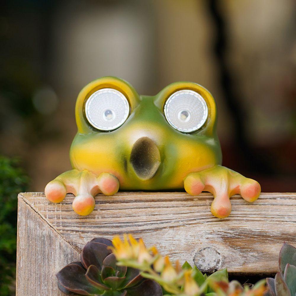 Mô Hình Ếch LAKAMIER Bằng Nhựa Resin Thủ Công Có Đèn Năng Lượng Mặt Trời Trang Trí Tiểu Cảnh