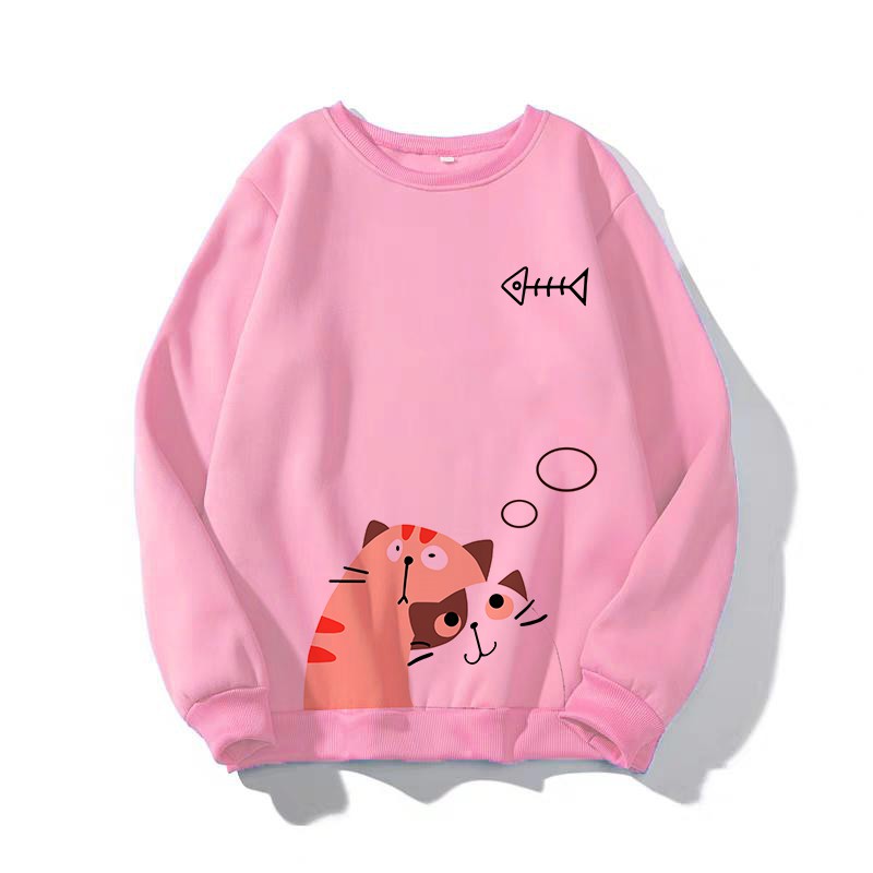 Áo Sweater In Hình Mèo Kute Phù hợp làm áo lớp áo nhóm