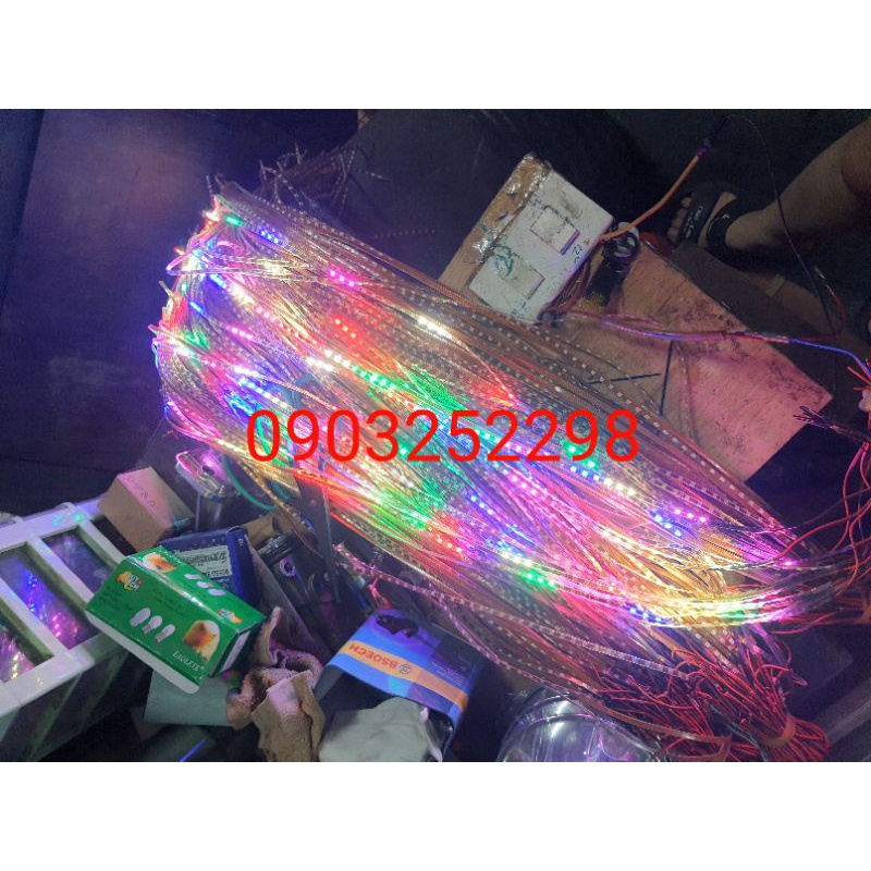 Dây led nháy 7 màu chạy dài 1 mét- 95cm 12v 24v bọc chống nước gắn xe ô tô, xe máy, xe ba gác, xe điện...cực đẹp