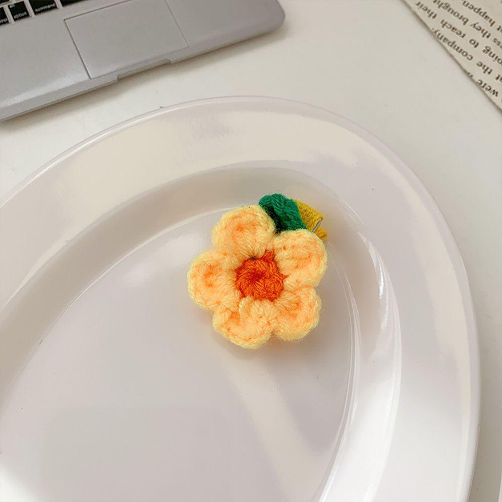 TWINKLE Kẹp Tóc Mỏ Vịt Bằng Len Đính Hoa Đơn Giản Ngọt Ngào Cho Nữ