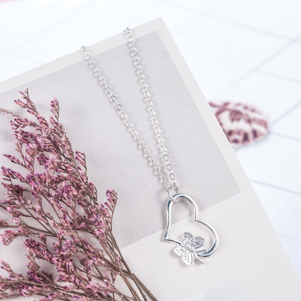 Dây chuyền nữ trang mặt trái tim đính đá pha lê xinh xắn