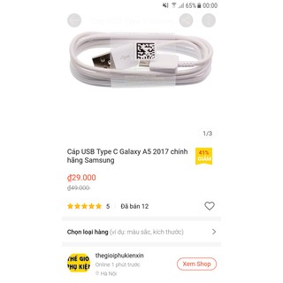 Cáp USB Type C Galaxy A5 2017 chính hãng Samsung A520