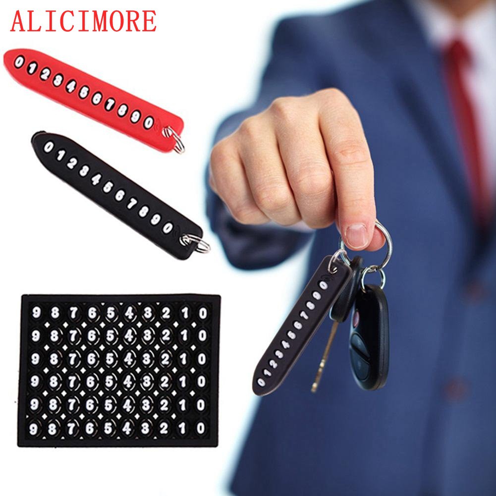 Móc treo chìa khóa gắn số điện thoại chống mất tiện dụng cho xe hơi