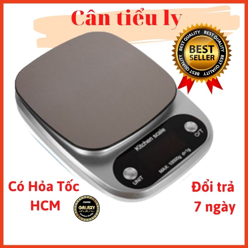 Cân điện tử nhà bếp tiểu ly mini Galaxy Coffee định lượng 1kg 3kg 5kg 10kg cân tiểu li cao cấp tặng kèm 2 viên pin