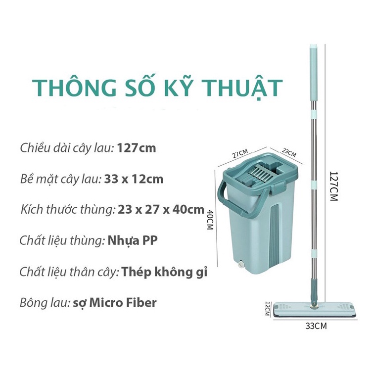 Bộ chổi lau nhà tự vắt cây lau tự vắt thông minh 360 độ tặng kèm 2 bông lau - GDAH | BigBuy360 - bigbuy360.vn