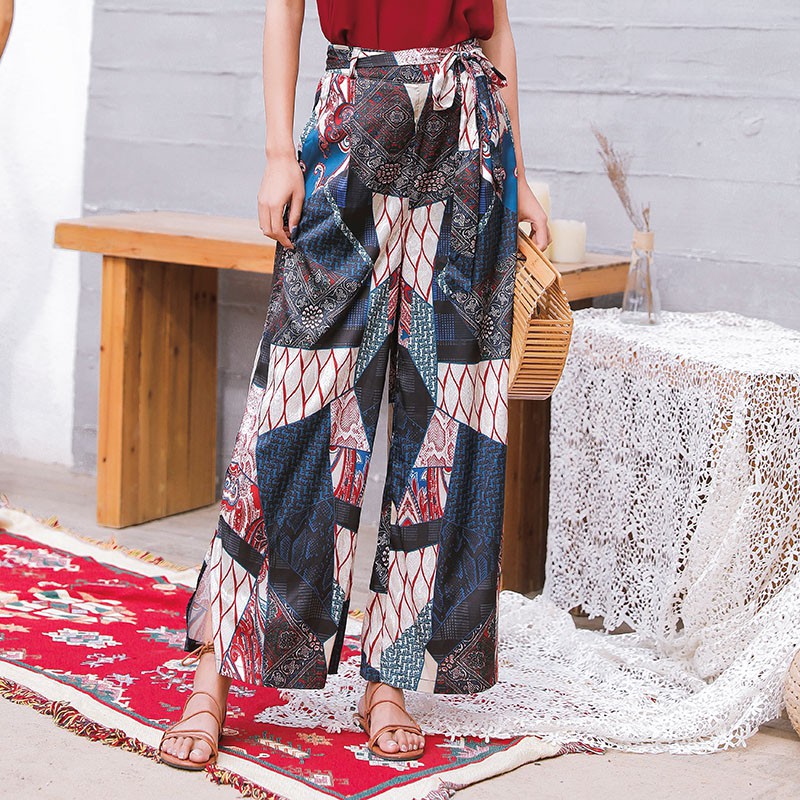 Quần boho, ống suông, chất lụa kate, hàng siêu chất