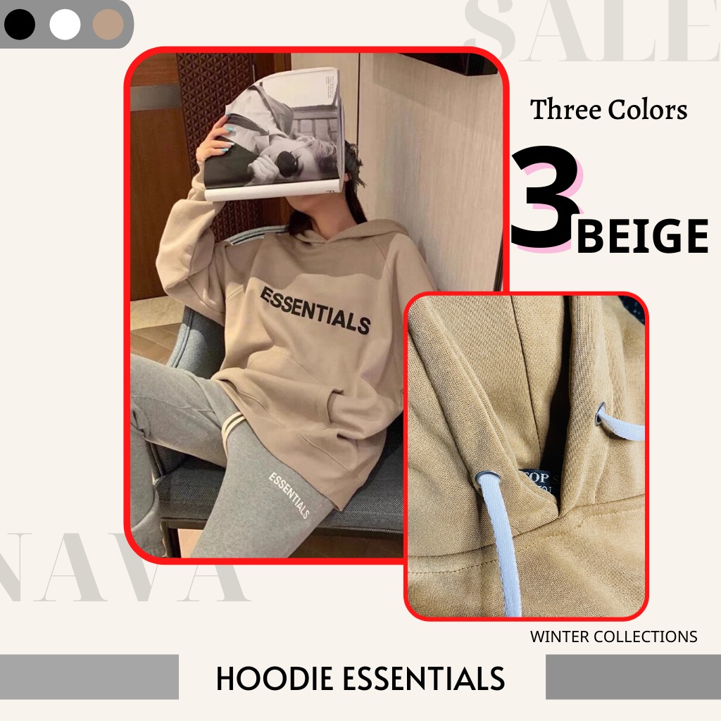 Áo hoodie Essentials Nam nữ có mũ, chất nỉ bông dày dặn form rộng dây kéo thời trang thu đông 2021 hình ảnh thật giá tốt | BigBuy360 - bigbuy360.vn