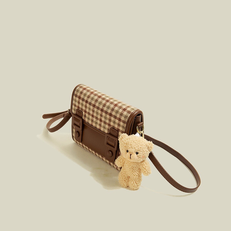 Túi đeo chéo IELGY họa tiết kẻ sọc phong cách retro thời trang cho nữ