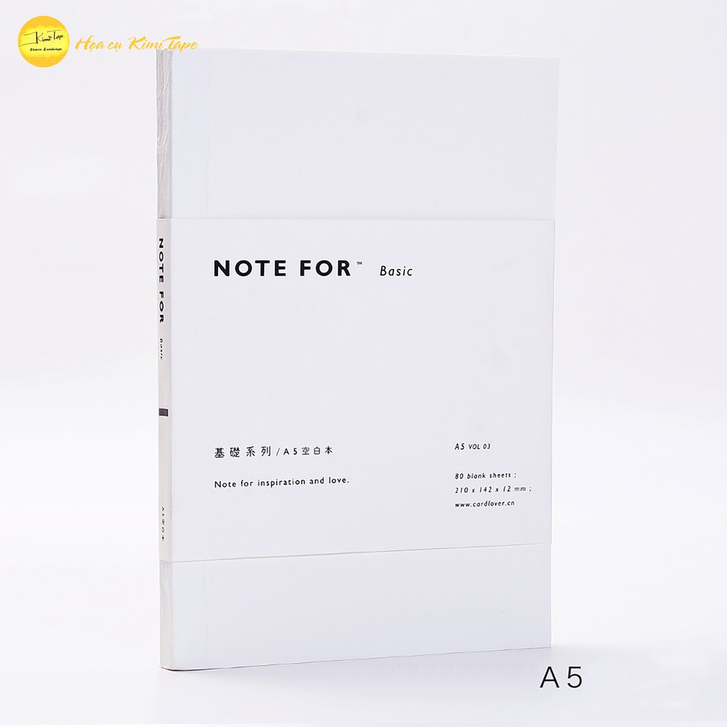 Sổ tay cơ bản NOTE FOR BASIC A5, A6 làm Bullet Journal/Planner/Nhật ký/Scrapbook - Sổ grid ô vuông, trơn, kẻ ngang